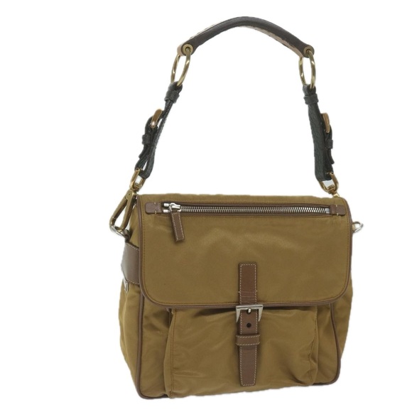 PRADA Shoulder Bag Nylon Brown Auth yk9707 - Picture 1 of 16